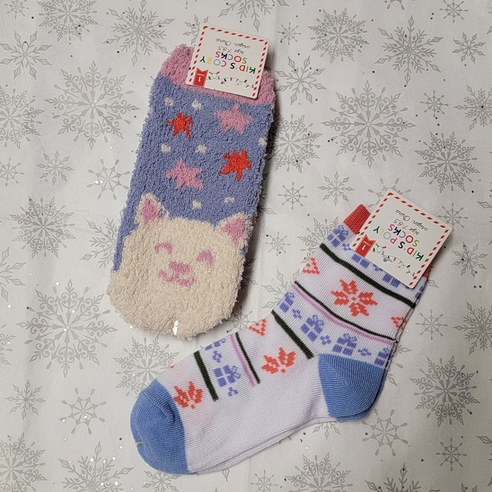 Kid's Cozy Socks Festive Holiday Christmas Winter Theme